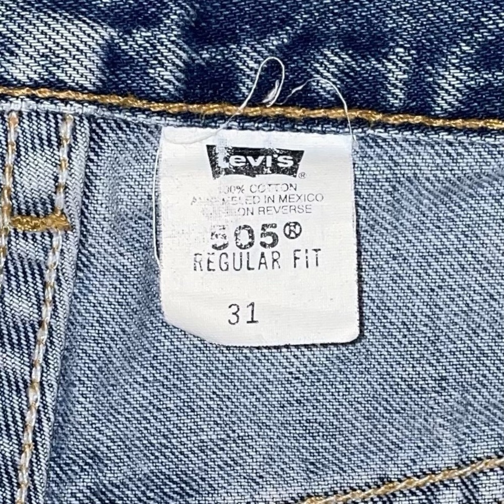 Vintage 90s Levi’s 505 Light Wash Jean Shorts Size Youth 14.5 White Tab - Picture 3 of 6